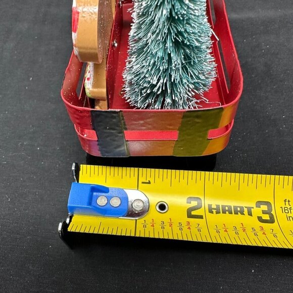 New Gingerbread Boy Girl Ornament Wagon Cart Miniature Christmas Holiday Decor - Picture 9 of 11